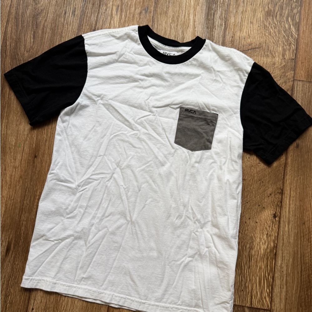 RVCA Black and White Short Sleeve Tee